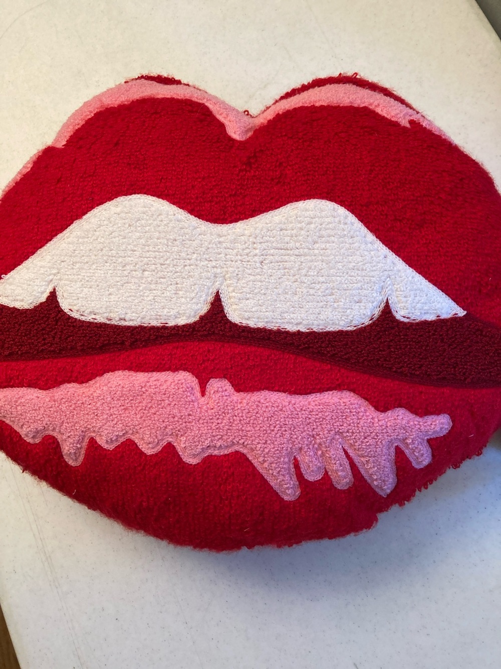 NWT 💋Ashland Red and Pink Lip-Shaped Decorative Pillow
